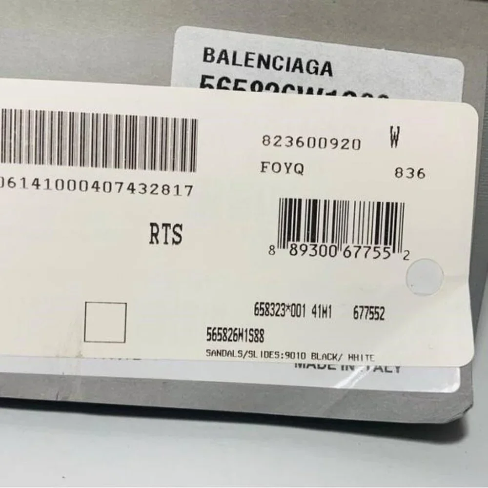 Balenciaga Men's Logo Mismatched Slide Sandal Size 8